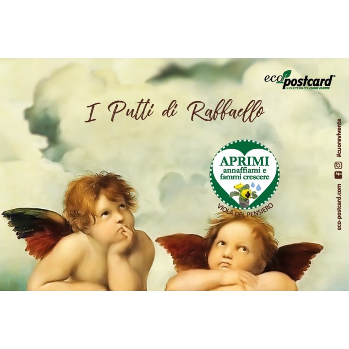 Eco-Postcard Artistica - Putti Raffaello con Realtà Aumentata
