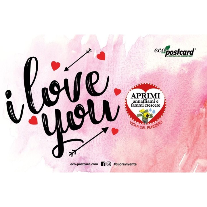 Eco-Postcard da regalare per San Valentino - Viola del pensiero