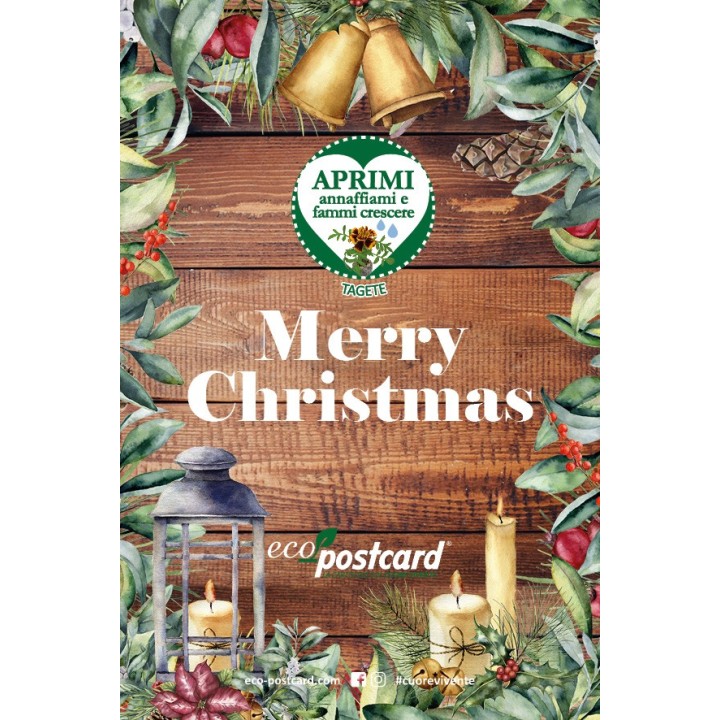 Eco-Postcard Natalizia Merry Christmas - tagete