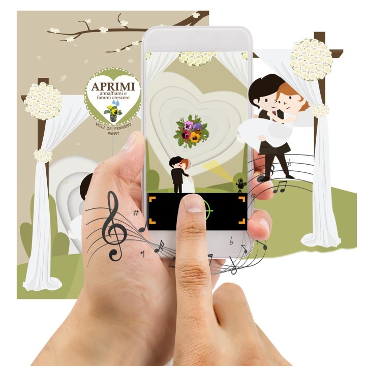 Eco-Postcard per annunciare o celebrare il tuo matrimonio - Viola del pensiero