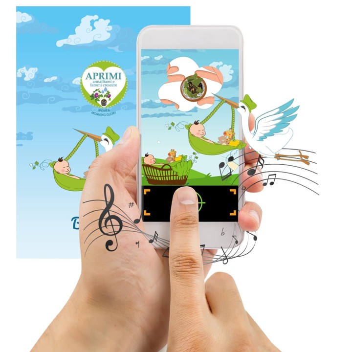 Eco-Postcard Cartolina Ecologica Auguri Nascita bambino - Morning glory