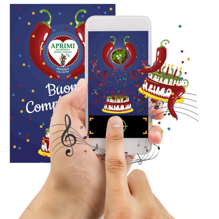 Eco-Postcard cartolina Auguri Viventi con pianta di Girasole