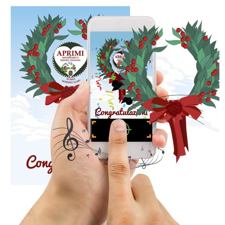 Eco-Postcard cartolina Auguri Viventi con pianta di Campanella