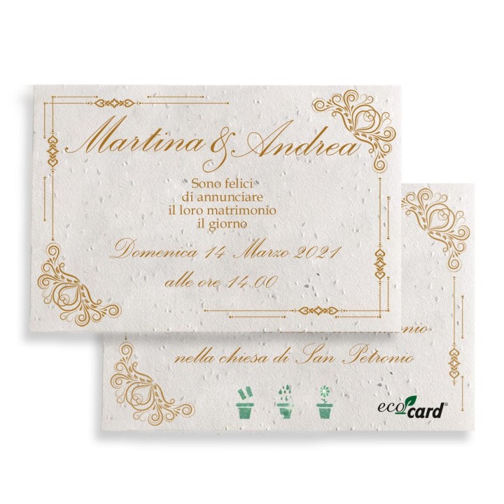 ECO-CARD cartolina piantabile con semi a scelta personalizzata fronte e retro