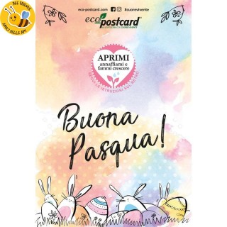 Eco-Postcard Auguri Pasqua acquarello