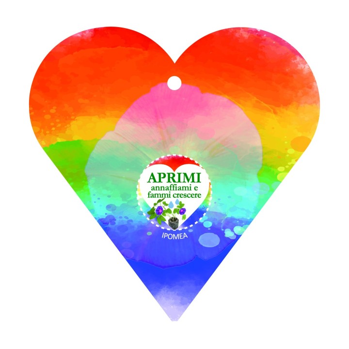 Cuore Eco-Decors Arcobaleno ad Acquerello Ipomea LGBT