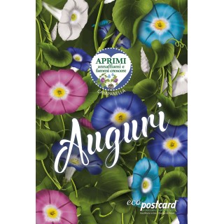 Eco-Postcard cartolina Auguri Viventi con pianta di Campanella