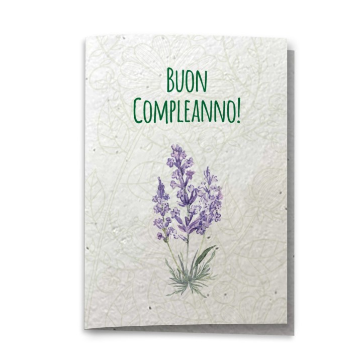 Biglietto Augurale carta piantabile con semi LAVANDA