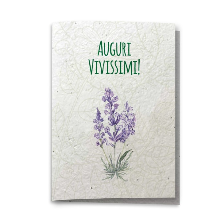 Biglietto Augurale carta piantabile con semi LAVANDA
