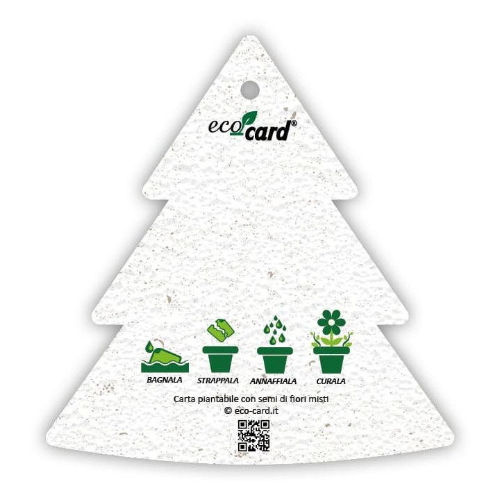 ECOCARD addobbo natalizio in carta piantabile con semi FIORI MISTI