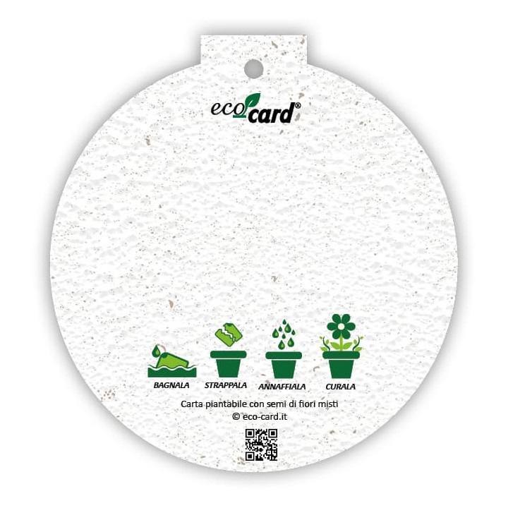 ECOCARD addobbi natalizi in carta piantabile con semi FIORI MISTI
