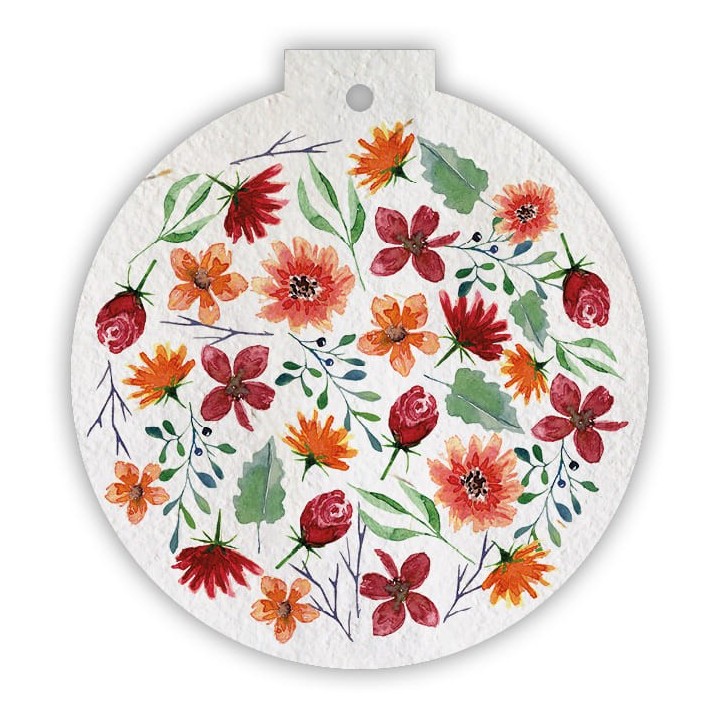 Eco-Card Kit palline natalizie piantabili 3 soggetti a tema tagete - semi tagete