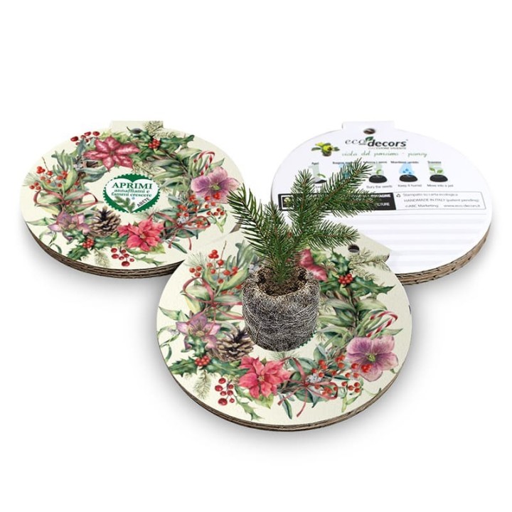 Pallina Natalizia ecologica Eco-Decors con illustrazione Ghirlanda