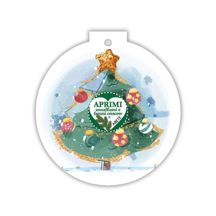 Pallina Natalizia ecologica Eco-Decors con illustrazione regali