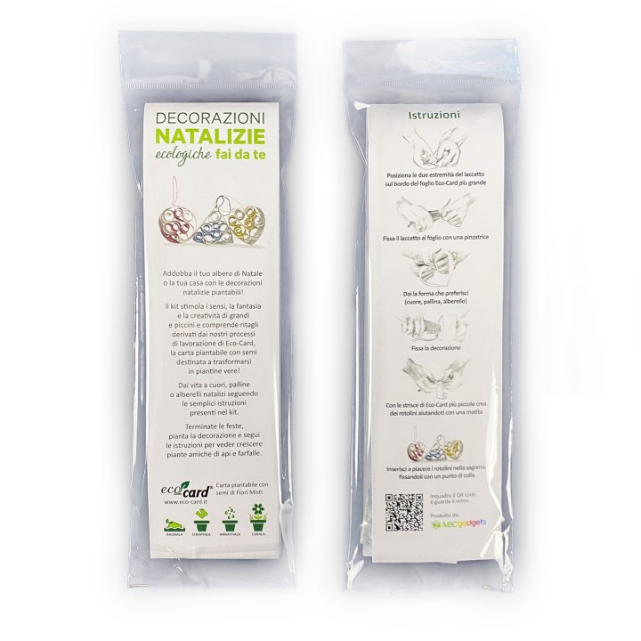 ECOCARD decorazioni natalizie in carta piantabile con semi FIORI MISTI