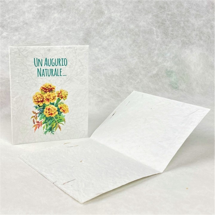ECO-CARD Biglietto Auguri Naturali in carta piantabile con TAGETE