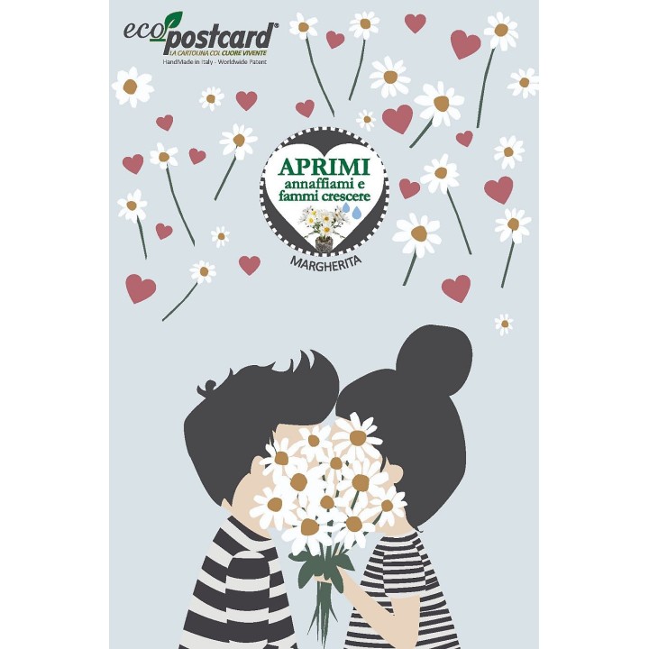 Eco-Postcard Love auguri coppia per San Valentino innamorati con Realtà Aumentata - Ipomea