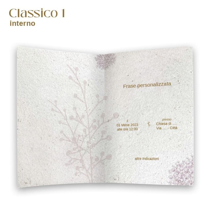 ECO-CARD INVITO PARTECIPAZIONE PIEGHEVOLE piantabile personalizzabile FRONTE e RETRO