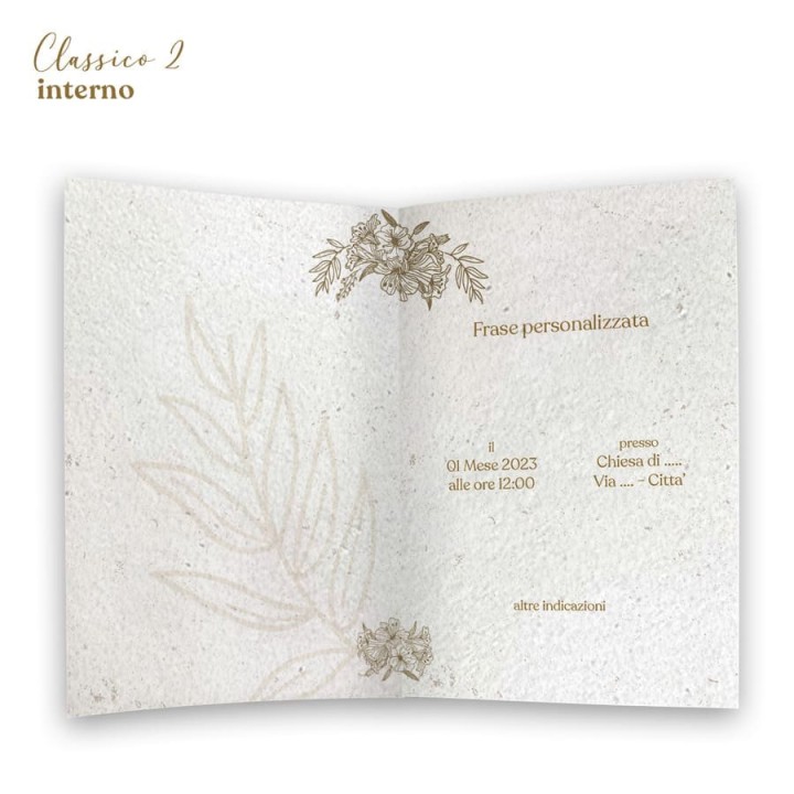 ECO-CARD INVITO PARTECIPAZIONE PIEGHEVOLE piantabile personalizzabile FRONTE e RETRO