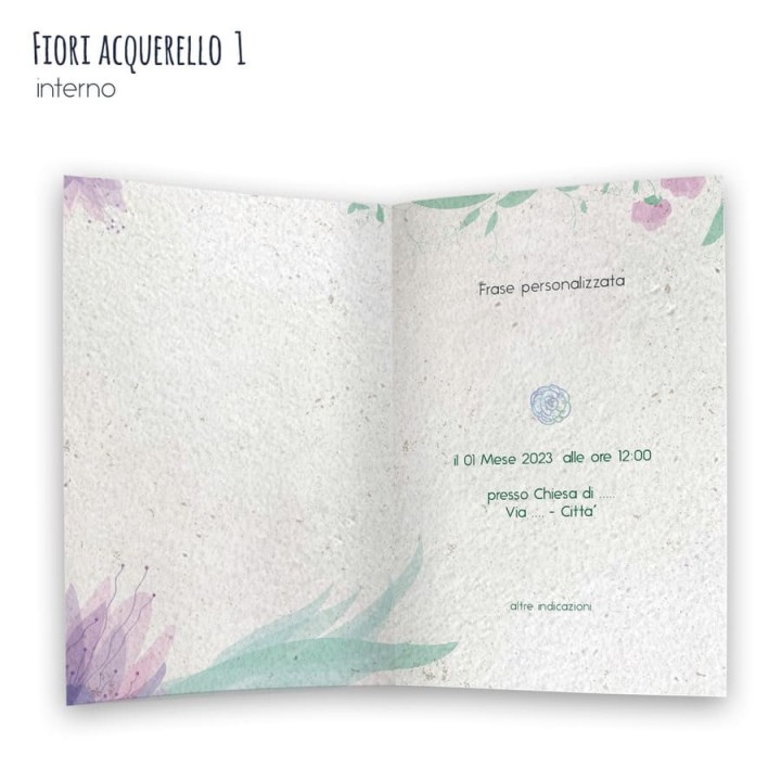 ECO-CARD INVITO PARTECIPAZIONE PIEGHEVOLE piantabile personalizzabile FRONTE e RETRO