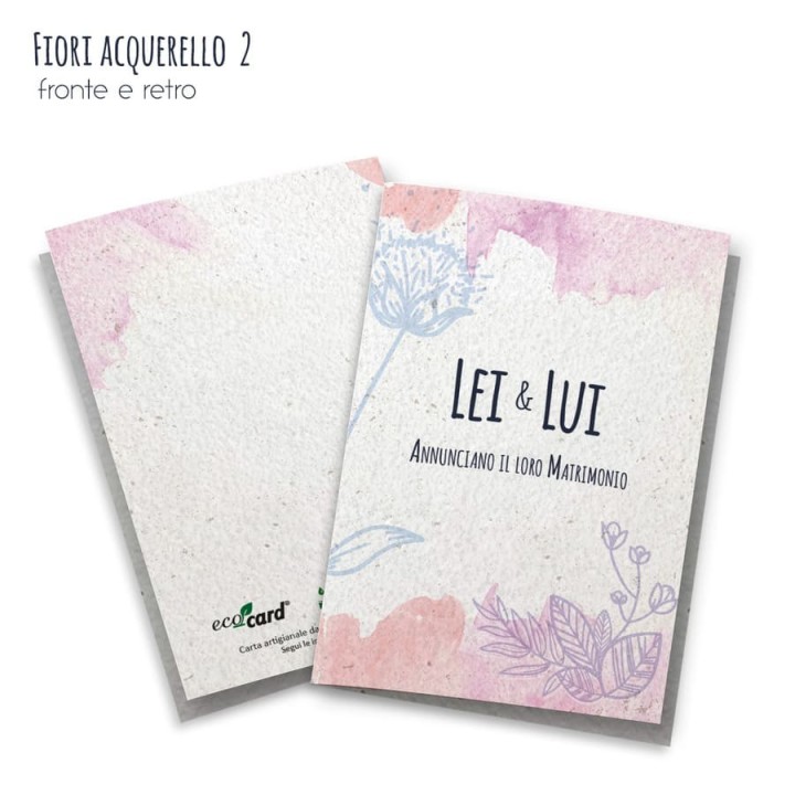 ECO-CARD INVITO PARTECIPAZIONE PIEGHEVOLE piantabile personalizzabile FRONTE e RETRO