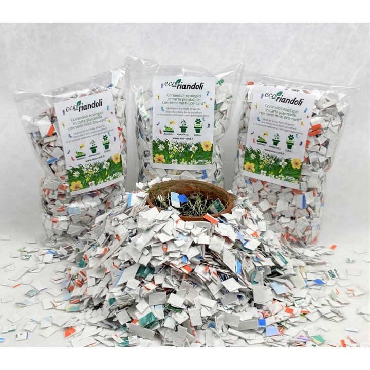 ECORIANDOLI coriandoli ecologici e sostenibili in carta piantabile con semi di fiori misti