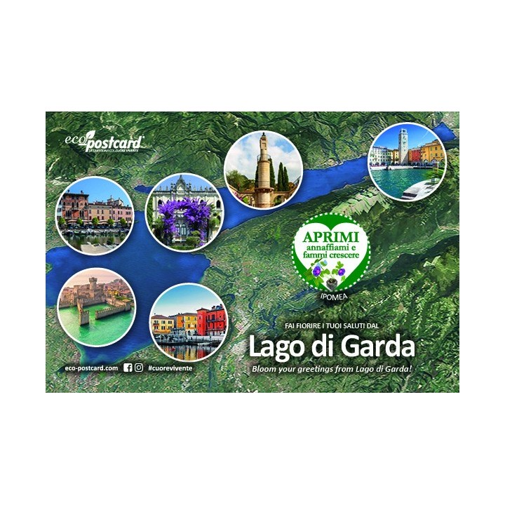 Eco-Postcard cartolina Lago di Garda - Ipomea