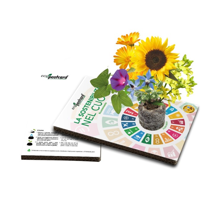 Eco-Postcard LA SOSTENIBILITÀ NEL CUORE Agenda ONU 2030  OSS SDG con Realtà Aumentata