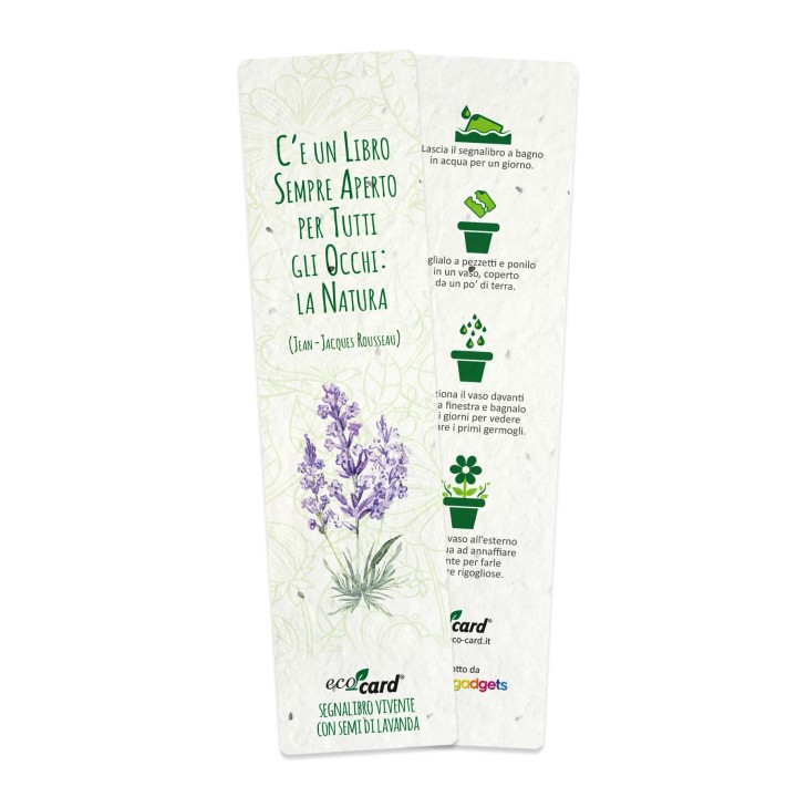 ECO-CARD segnalibro che germoglia piantabile con semi di LAVANDA
