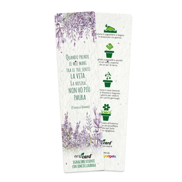 ECO-CARD segnalibro che germoglia piantabile con semi di Lavanda