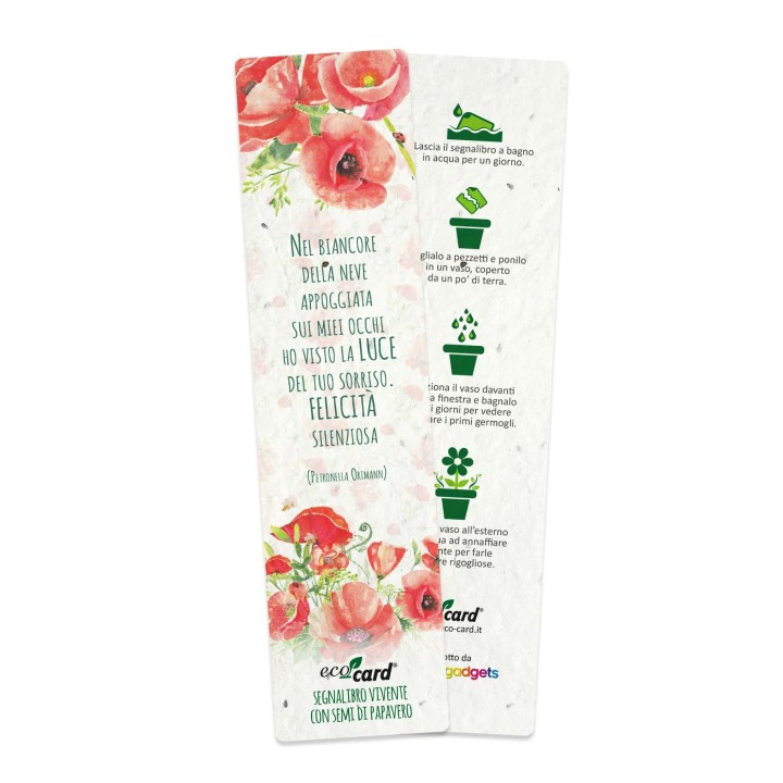ECO-CARD segnalibro che germoglia piantabile con semi di Papavero
