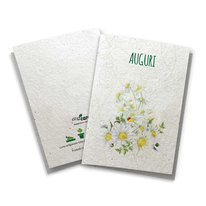 ECO-CARD Biglietto Congratulazioni in carta piantabile con CAMOMILLA
