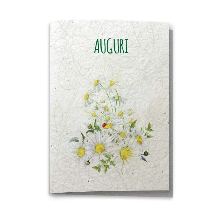 ECO-CARD Biglietto Congratulazioni in carta piantabile con CAMOMILLA