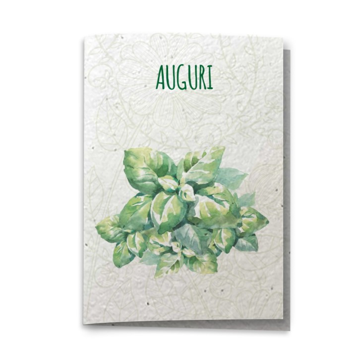 ECO-CARD Biglietto Congratulazioni in carta piantabile con BASILICO