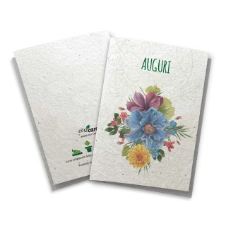 ECO-CARD Biglietto Congratulazioni in carta piantabile con FIORI MISTI