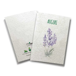 ECO-CARD Biglietto Congratulazioni in carta piantabile con LAVANDA