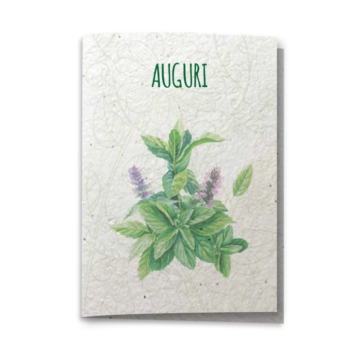 ECO-CARD Biglietto Congratulazioni in carta piantabile con MENTA