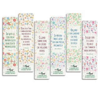 ECO-CARD 6 segnalibri piantabile assortiti serie citazioni con semi di fiori misti