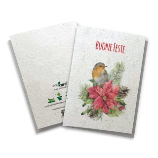 ECO-CARD Biglietto Congratulazioni in carta piantabile con FIORI MISTI