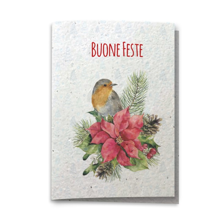 ECO-CARD Biglietto Congratulazioni in carta piantabile con FIORI MISTI