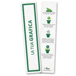 ECO-CARD Segnalibro piantabile con semi e stampa personalizzata FRONTE e RETRO