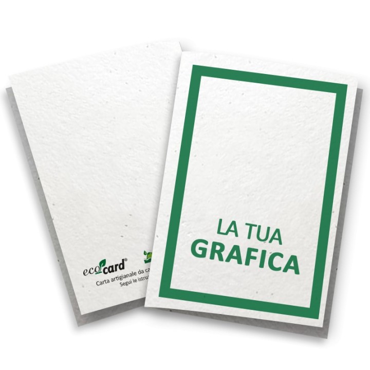 ECO-CARD INVITO PARTECIPAZIONE PIEGHEVOLE piantabile personalizzabile FRONTE e RETRO