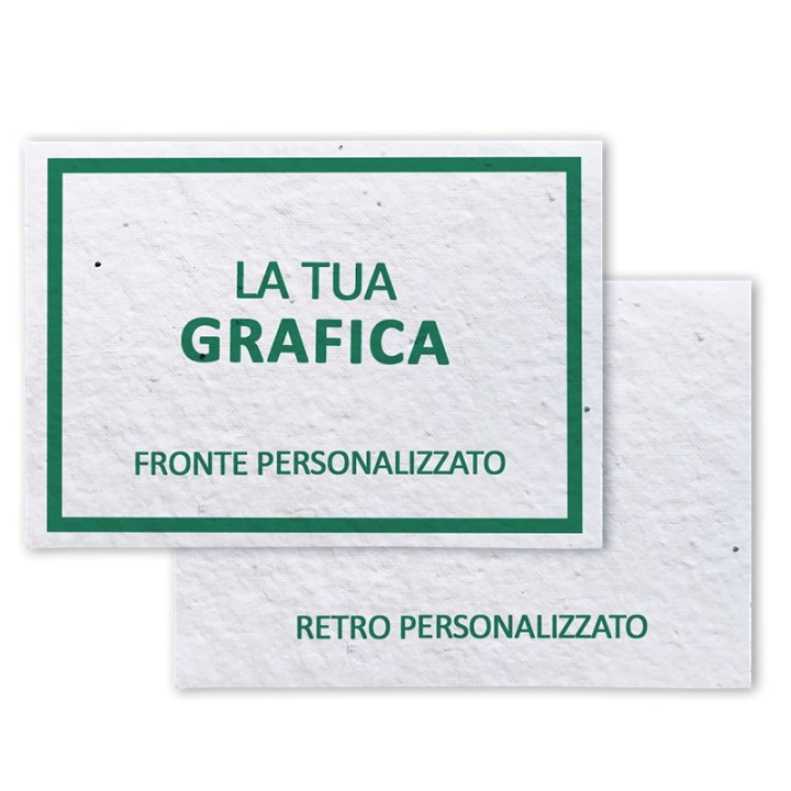 ECO-CARD cartolina piantabile con semi a scelta personalizzata fronte e retro