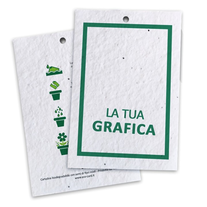 Badge e pass ecologici in carta piantabile f.to 10x15