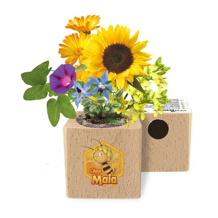 Eco-Woody L’Ape Maia con calamita per attaccarlo al frigo e far nascere fiori amici delle api