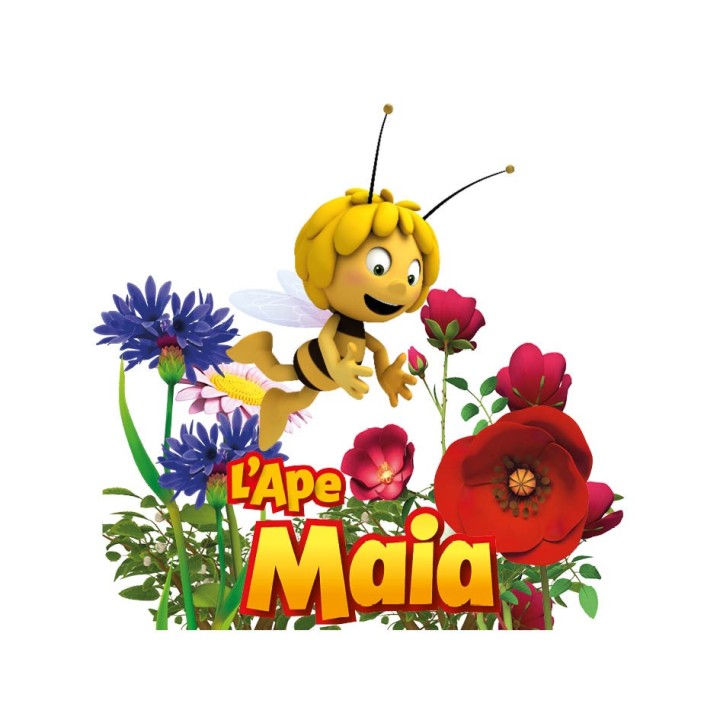 Cubo ecologico con semi di fiori melliferi e illustrazione de L'Ape Maia che vola