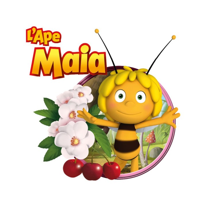 Cubo in legno con calamita frigo da cui nascono fiori Ape Maia | Eco-Woody