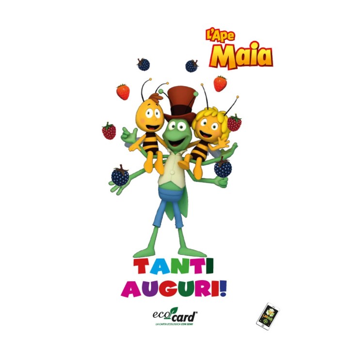 : Eco-Card biglietto piantabile da cui nascono fiori con video animato de L'Ape Maia e i suoi amici
