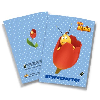 Biglietto di auguri di nascita per bambino con Willy amico de L'Ape Maia e video in realtà aumentata, contiene Eco-Card a forma 