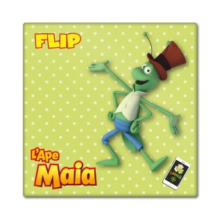 Calamita con grillo Flip che si anima con un cartone animato de L'Ape Maia in realtà aumentata